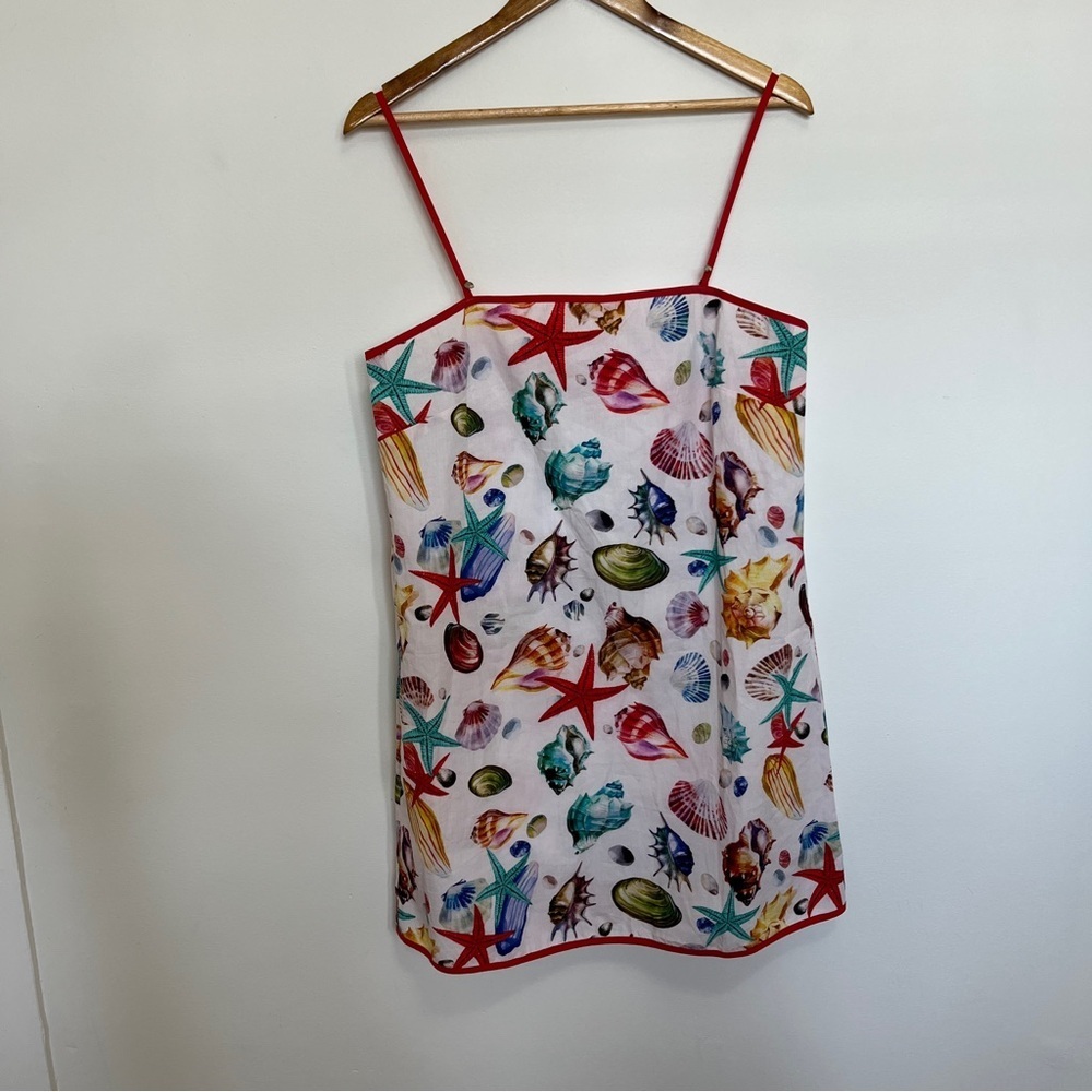 Olivia by Livro La Concha Shell Pattern Mini Shift Dress Size M NWT
